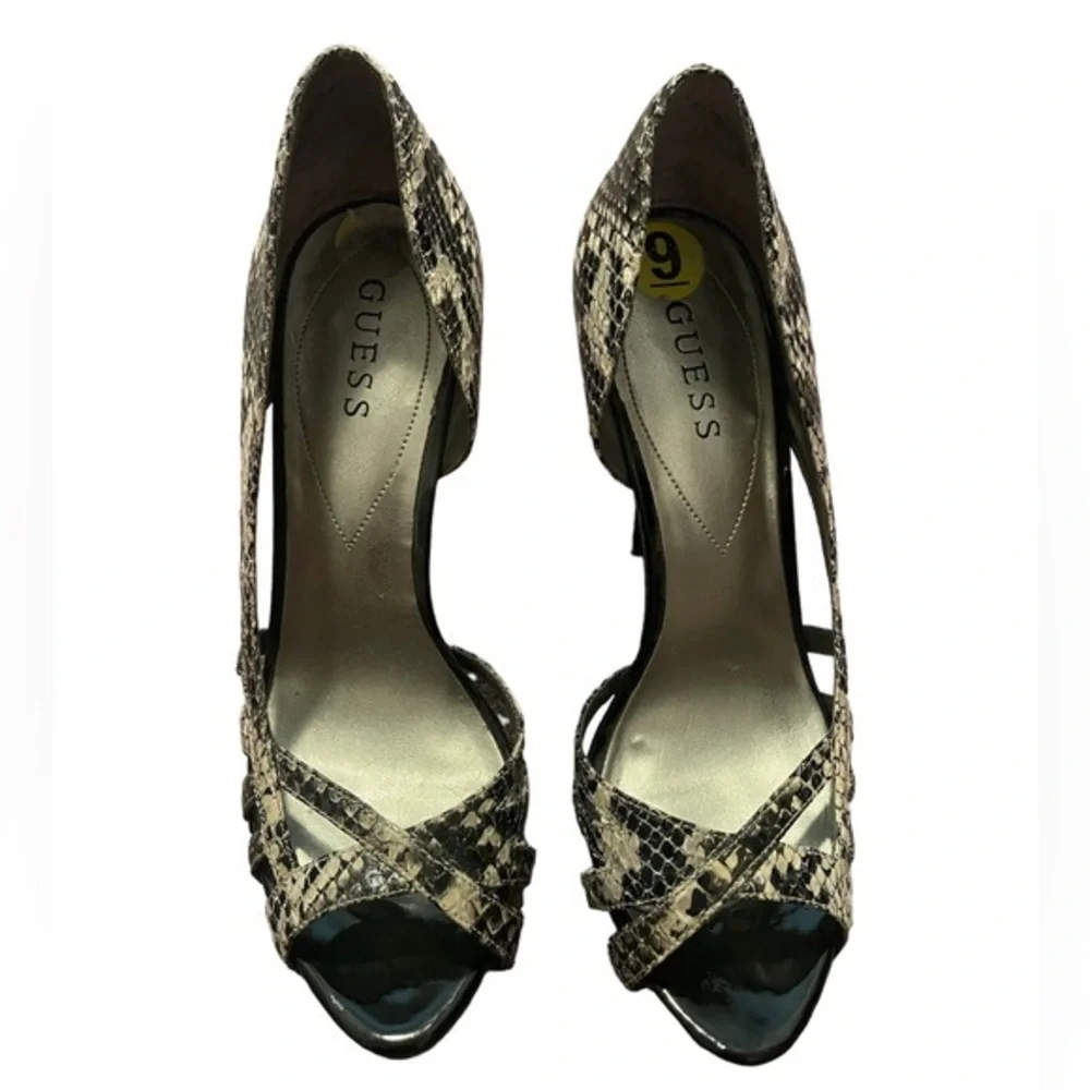 Guess‎ Platform Heels - Black / Snake Skin